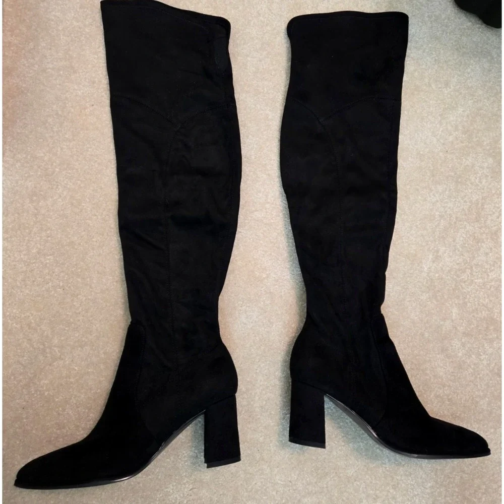 Marc Fisher‎ Luley over the knee Boot Women's 7.5M Black Suede NWOT